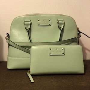 Mint green Kate spade purse and wallet
